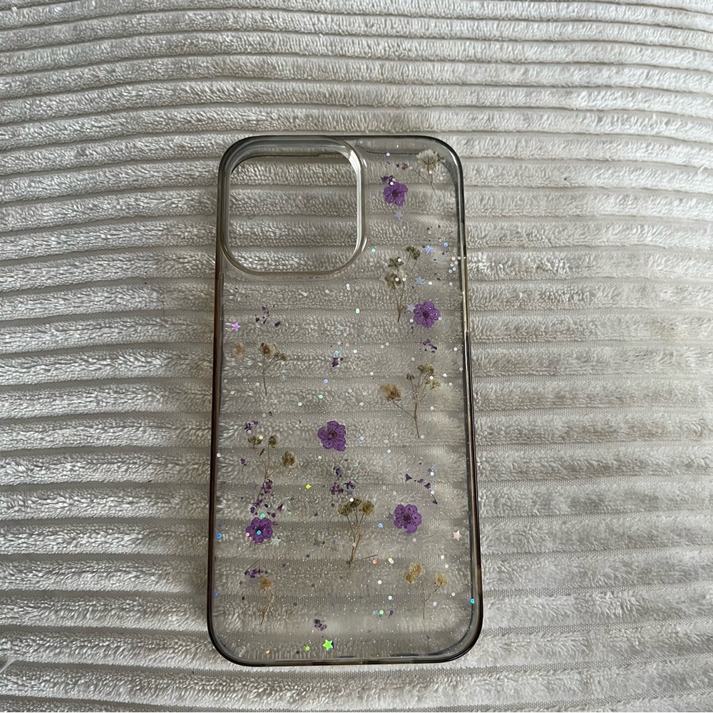 Clear Phone Case with Floral Design iPhone 15 Pro Max